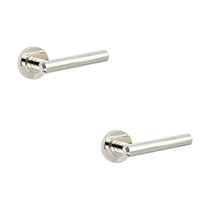 PACK Elegant Polished Nickel Door Handle with Customizable Roses Interior Handle (1)