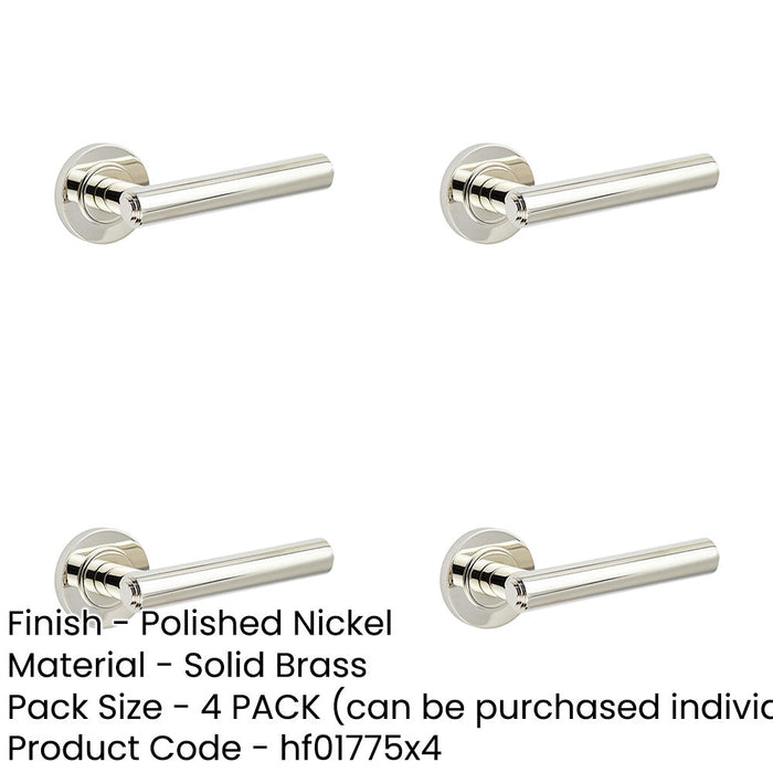 PACK Elegant Polished Nickel Door Handle with Customizable Roses Interior Handle-1