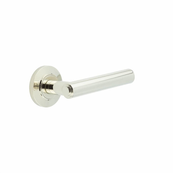 Luxurious Chamfered Rose Door Handle Polished Nickel Interior Handle