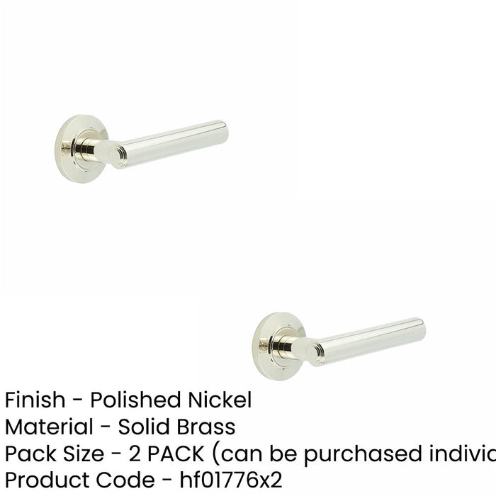 PACK Luxurious Chamfered Rose Door Handle Polished Nickel Interior Handle (1)-1