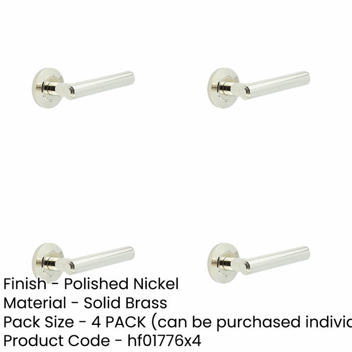 PACK Luxurious Chamfered Rose Door Handle Polished Nickel Interior Handle-1