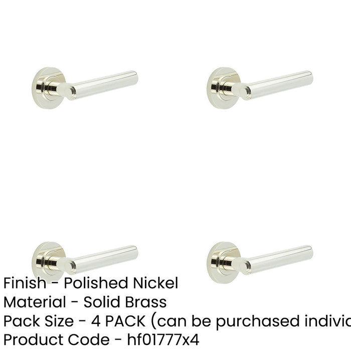 PACK Premium Knurled Rose Door Handle Polished Nickel Interior Handle-1