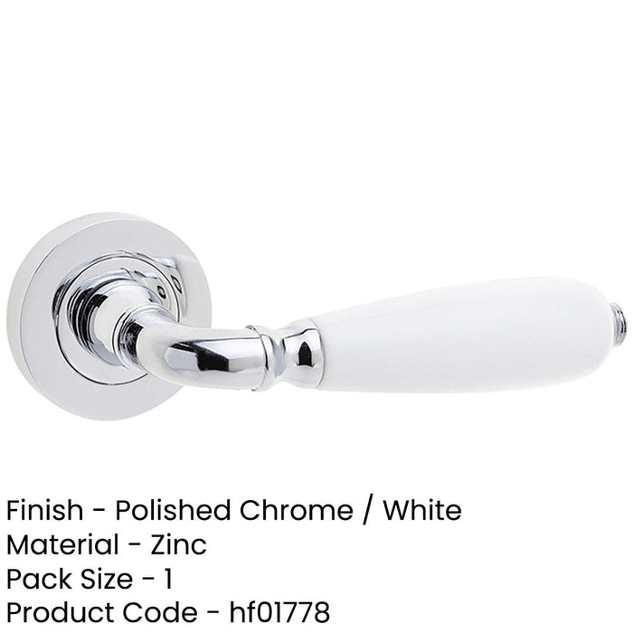 Elegant Polished Chrome Handle with White Porcelain Finish Interior Handle-1