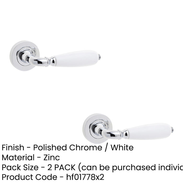 PACK Elegant Polished Chrome Handle with White Porcelain Finish Interior Handle (1)-1