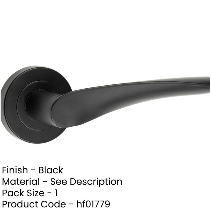 Elegant Twirl Black Door Handle Modern Spaces Interior Handle-1