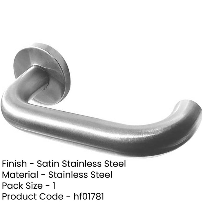 Premium 19mm Satin Stainless Steel Door Handle with Sprung Rose Interior Handle-1
