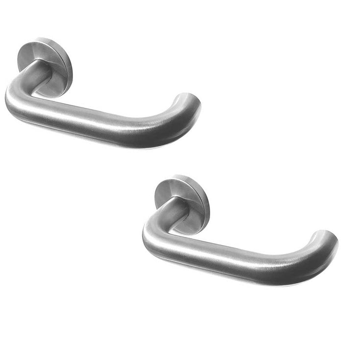 PACK Premium 19mm Satin Stainless Steel Door Handle with Sprung Rose Interior Handle (1)