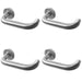 PACK Premium 19mm Satin Stainless Steel Door Handle with Sprung Rose Interior Handle