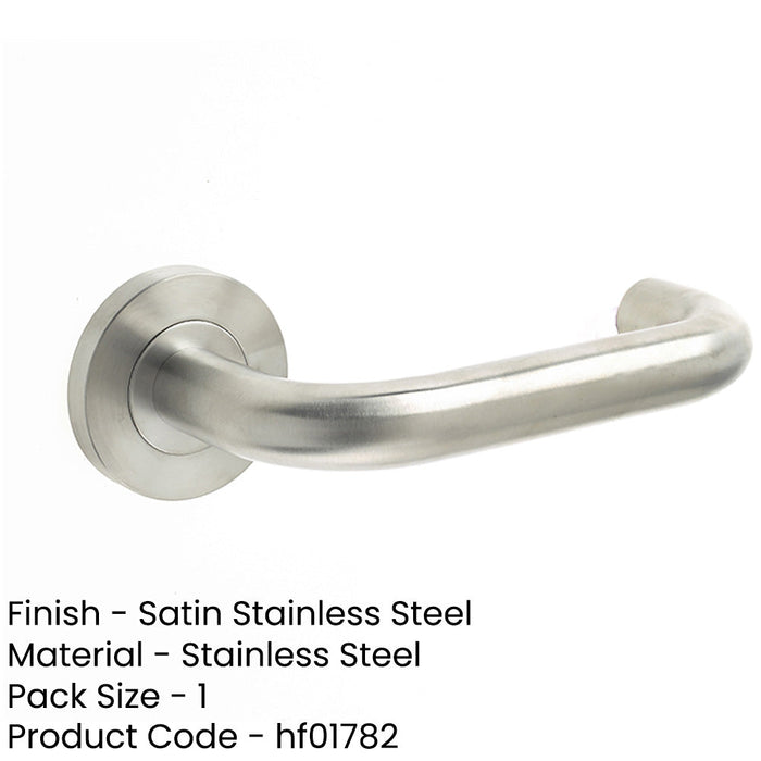 Contemporary 19mm Satin Stainless Steel Door Handle Sprung Rose Interior Handle (1)-1