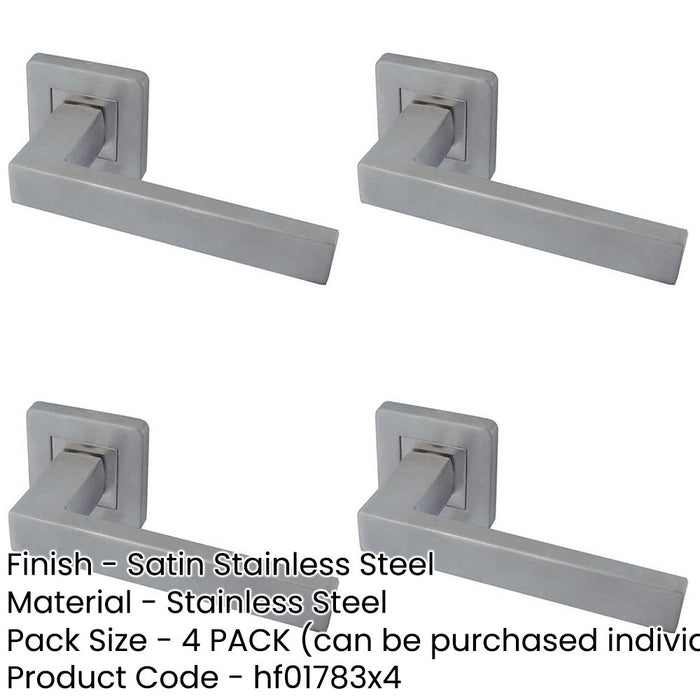 PACK Sirius Satin Stainless Steel Door Handle Grade Excellence Interior Handle-1