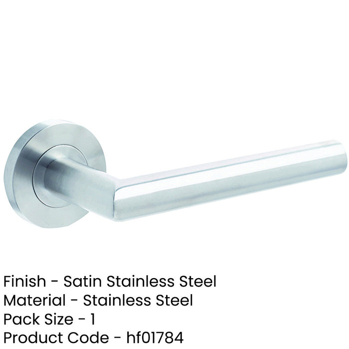 Premium Satin Stainless Steel Door Handle Rose Residential Commercial Interior Handle-1