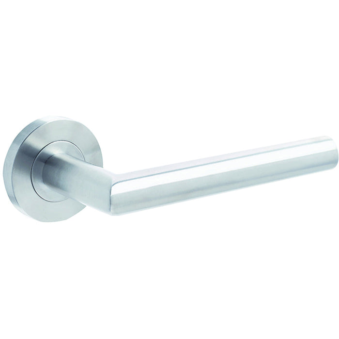 Premium Satin Stainless Steel Door Handle Rose Residential Commercial Interior Handle