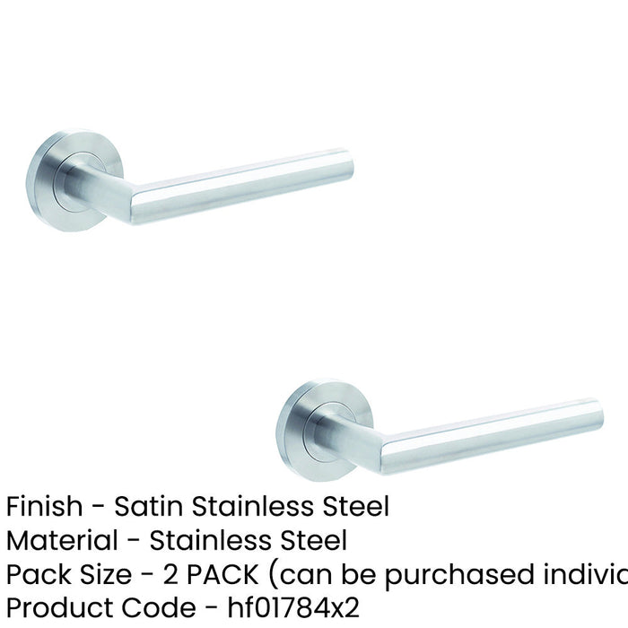 PACK Premium Satin Stainless Steel Door Handle Rose Residential Commercial Interior Handle (1)-1