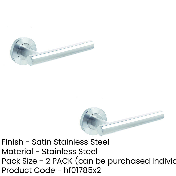 PACK Premium Satin Stainless Steel Door Handle Rose Grade Interior Handle (2)-1