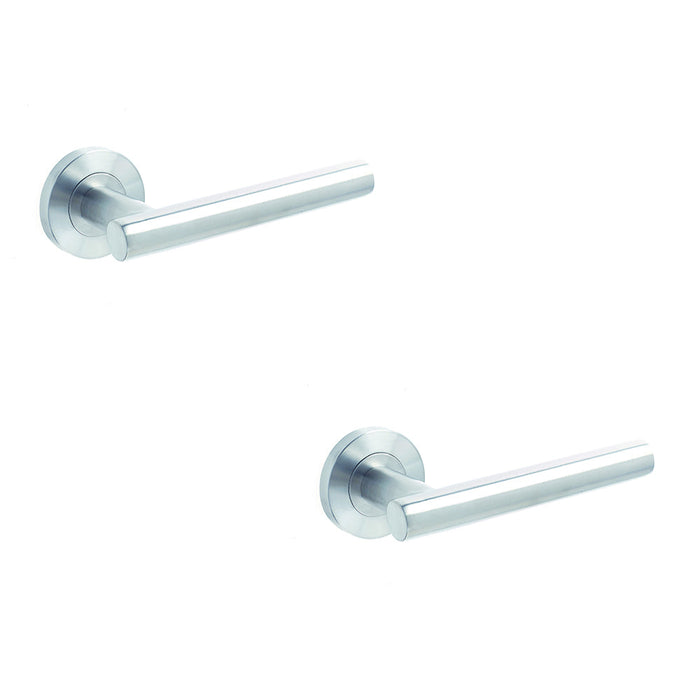 PACK Premium Satin Stainless Steel Door Handle Rose Grade Interior Handle (2)