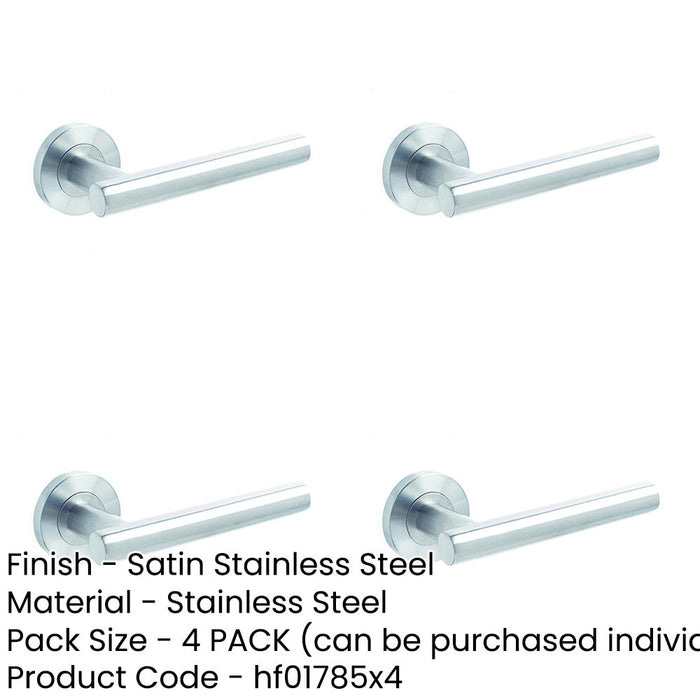 PACK Premium Satin Stainless Steel Door Handle Rose Grade Interior Handle-1