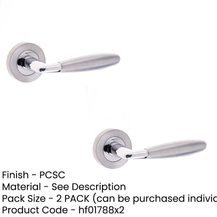 PACK Elegant Polished Chrome Satin Chrome Door Handle Internal Doors Interior Handle (1)-1