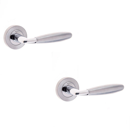 PACK Elegant Polished Chrome Satin Chrome Door Handle Internal Doors Interior Handle (1)