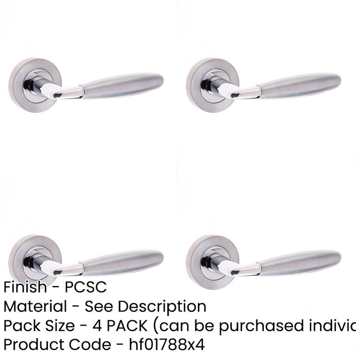PACK Elegant Polished Chrome Satin Chrome Door Handle Internal Doors Interior Handle-1