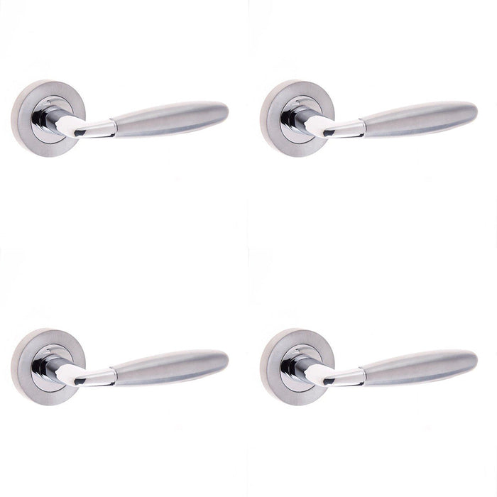 PACK Elegant Polished Chrome Satin Chrome Door Handle Internal Doors Interior Handle