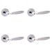 PACK Elegant Polished Chrome Satin Chrome Door Handle Internal Doors Interior Handle
