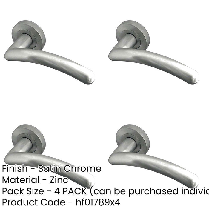 PACK Satin Chrome Door Handle Stylish Interiors Interior Handle-1