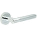 Sleek Polished Chrome Lever Door Handle with Knurled Design Interior Handle