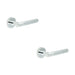 PACK Sleek Polished Chrome Lever Door Handle with Knurled Design Interior Handle (1)