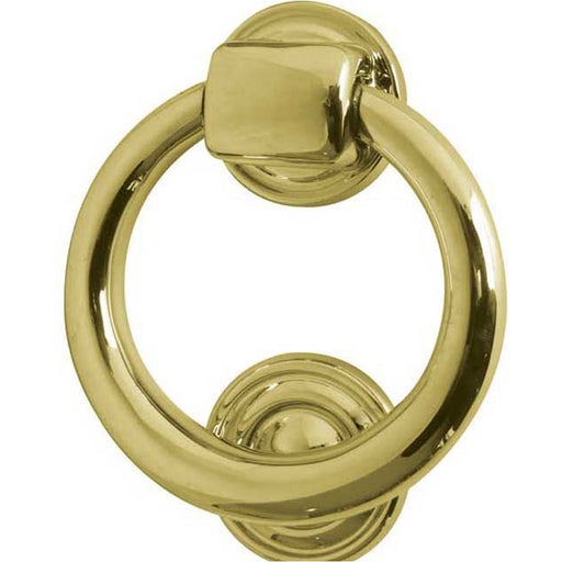 Elegant Polished Brass 100mm Ring Door Knockers Classic Home Entryways External Outdoor Knocker