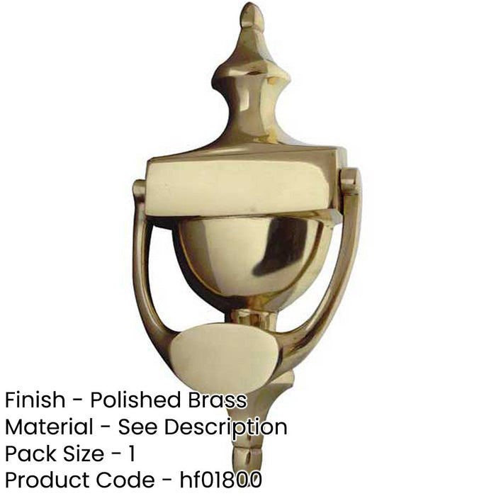 Elegant 170mm Polished Brass Door Knockers Classic Home Decor External Outdoor Knocker-1