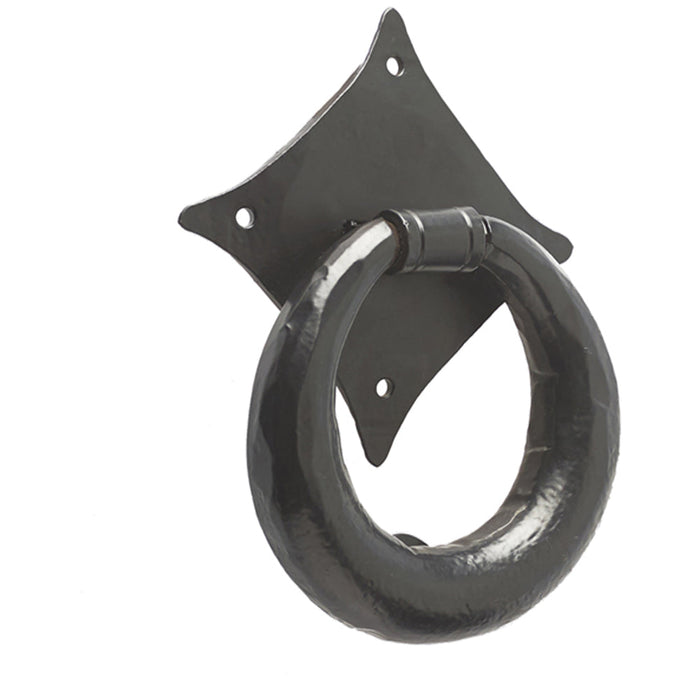 Stylish 105mm Black Ring Door Knockers Home Entryways External Outdoor Knocker