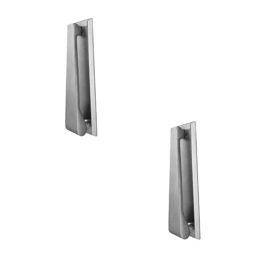 PACK Stylish Contemporary Satin Chrome Door Knockers 157mm External Outdoor Knocker