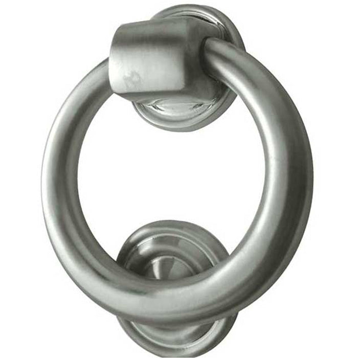 Elegant Satin Chrome 100mm Diameter Ring Door Knockers Stylish Entrances External Outdoor Knocker