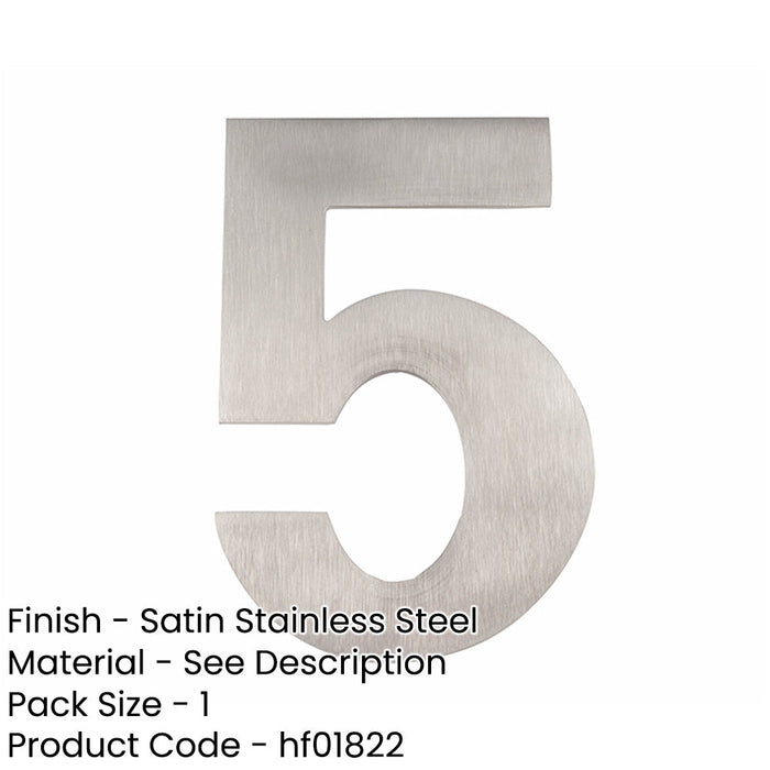 150mm Satin Stainless Steel Door Numeral Number Premium Quality Large House Sign (5)-1