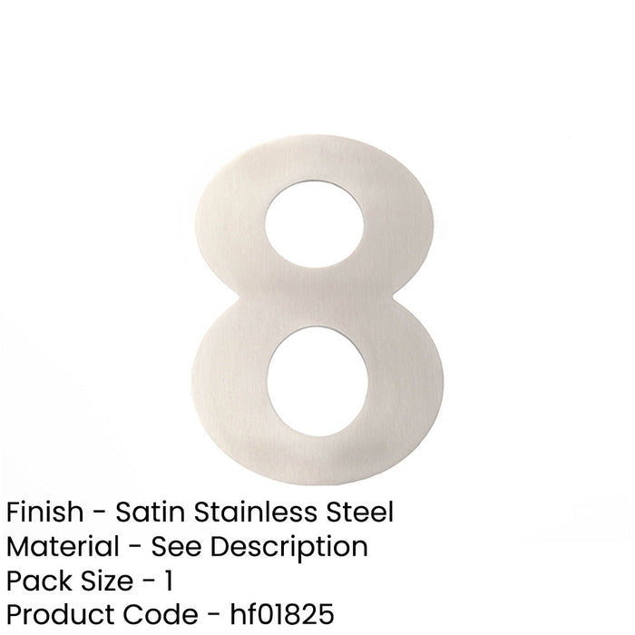 150mm Satin Stainless Steel Door Numeral Number Premium Quality Large House Sign (8)-1