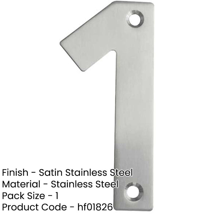 75mm Satin Stainless Steel Door Numeral Number Premium Quality Wall House Sign-1