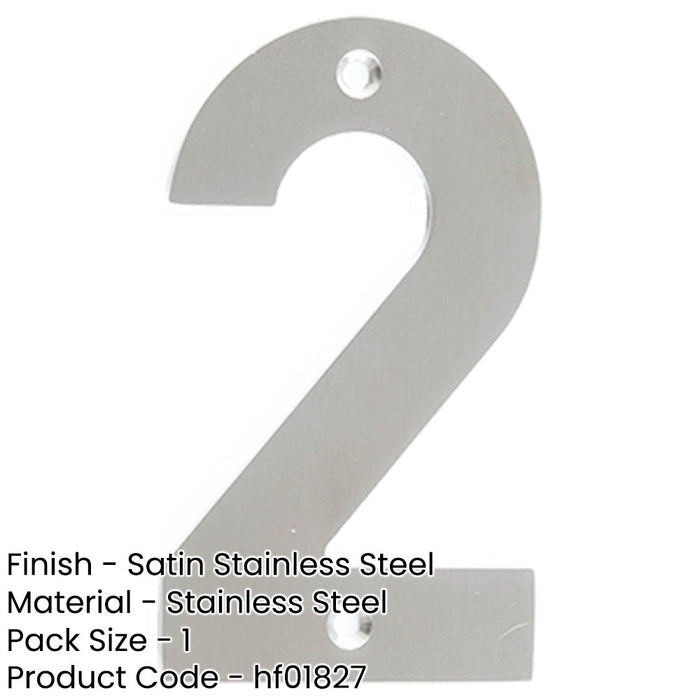 75mm Satin Stainless Steel Door Numeral Number Premium Quality Wall House Sign (1)-1