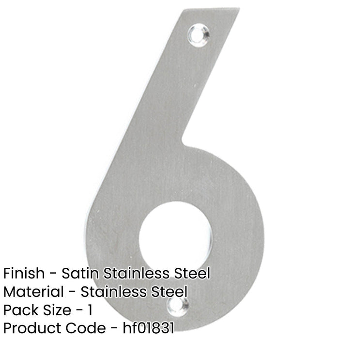 75mm Satin Stainless Steel Door Numeral Number Premium Quality Wall House Sign (5)-1
