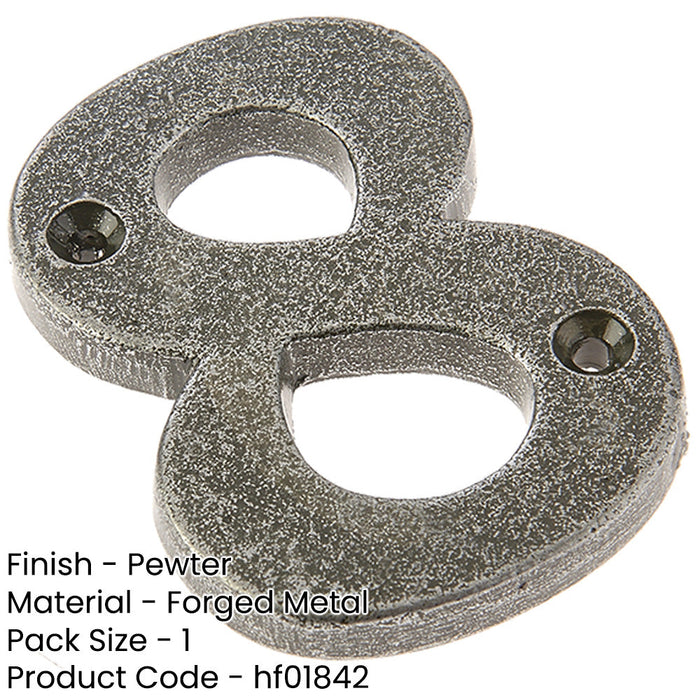 75mm Antique Pewter Door Numeral Number Classic Traditional Front Wall House Sign (8)-1