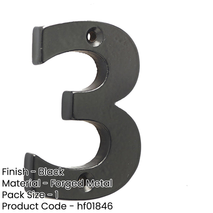 75mm Matt Black Door Numeral Number Premium Quality Wall House Sign (3)-1