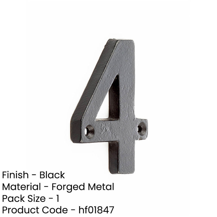 75mm Matt Black Door Numeral Number Premium Quality Wall House Sign (4)-1