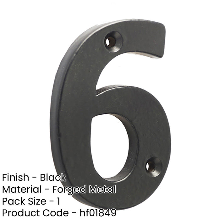 75mm Matt Black Door Numeral Number Premium Quality Wall House Sign (6)-1