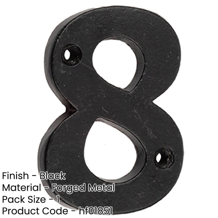 75mm Matt Black Door Numeral Number Premium Quality Wall House Sign (8)-1