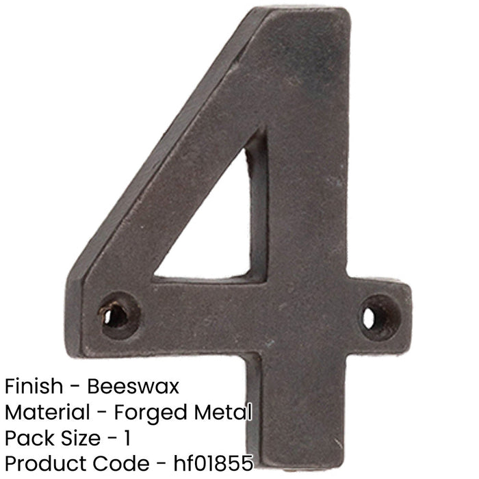 75mm Beeswax Iron Door Numeral Number Premium Quality Wall House Sign (4)-1