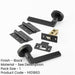 Matt Black Door Handle Pack Fire Rated Slim Lever Rose Hinge Latch-1