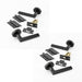 PACK Matt Black Door Handle Pack Fire Rated Slim Lever Rose Hinge Latch (1)