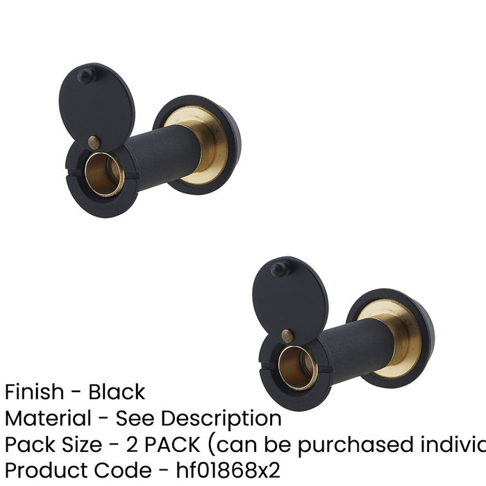 PACK Degree Door Viewers 35-55mm Doors with Intumescent Feature Black Finish-1