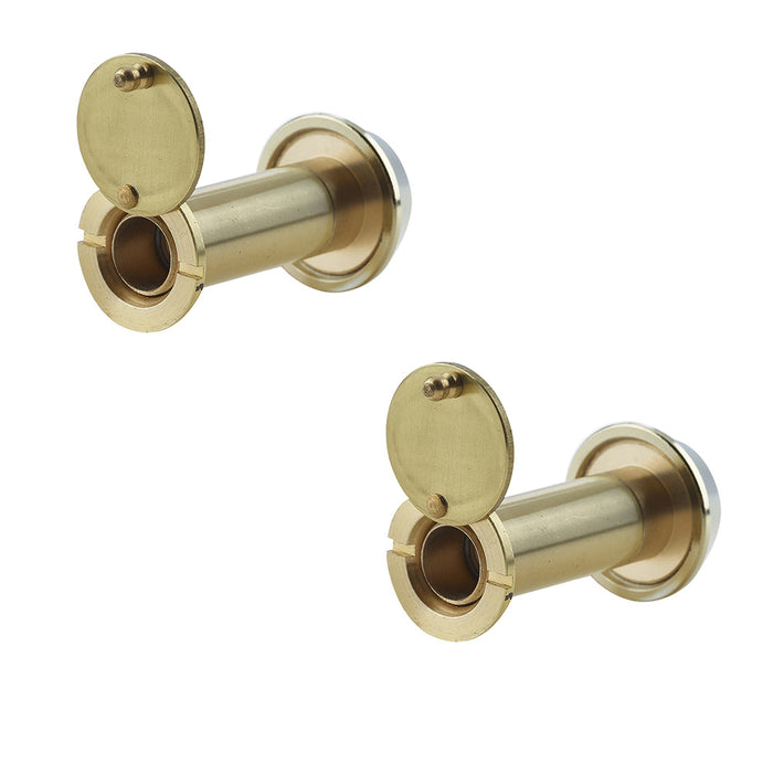 PACK Degree Door Viewers 35-55mm Doors with Intumescent Polished Brass Finish