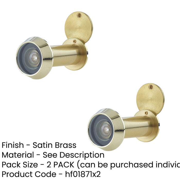 PACK Degree Door Viewers 35-55mm Doors with Satin Brass Finish-1