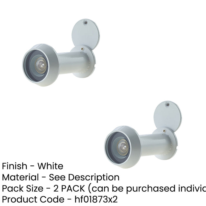 PACK Degree Door Viewers 35-55mm Doors with Intumescent Feature White Finish-1